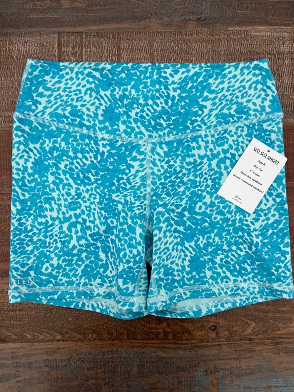 Fleo Women’s Athletic Shorts in Turquoise Print - XL